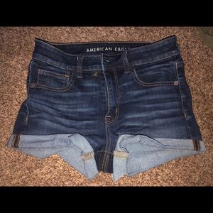 American eagle classic dark wash jean shorts